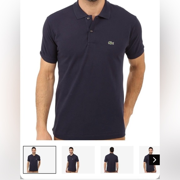 Lacoste Men's Short Sleeve Classic Pique Navy Polo Shirt Size 2XL - Picture 4 of 5